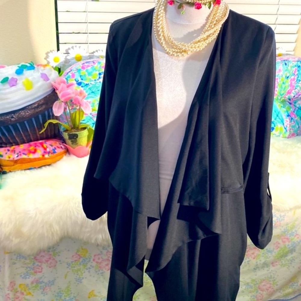 Forever 21 black open front duster